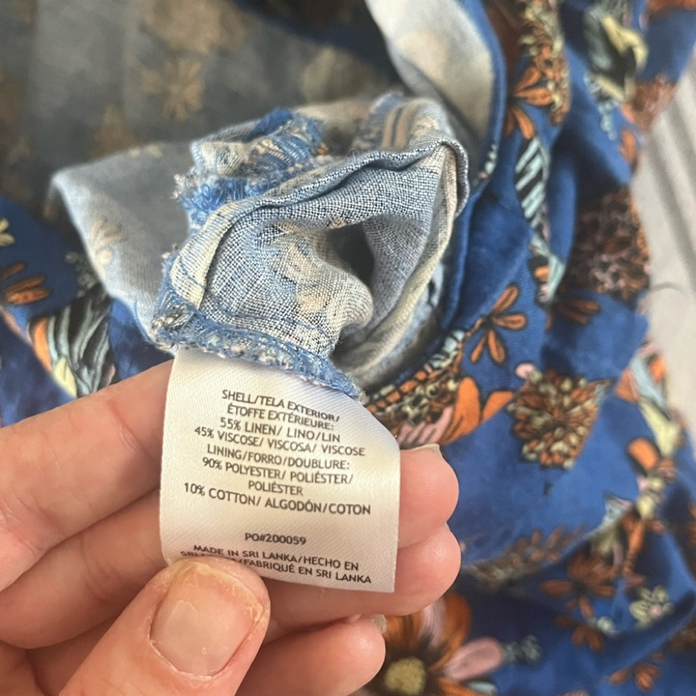 ModCloth Blue Floral Button-Front Women’s Romper - Picture 5 of 5